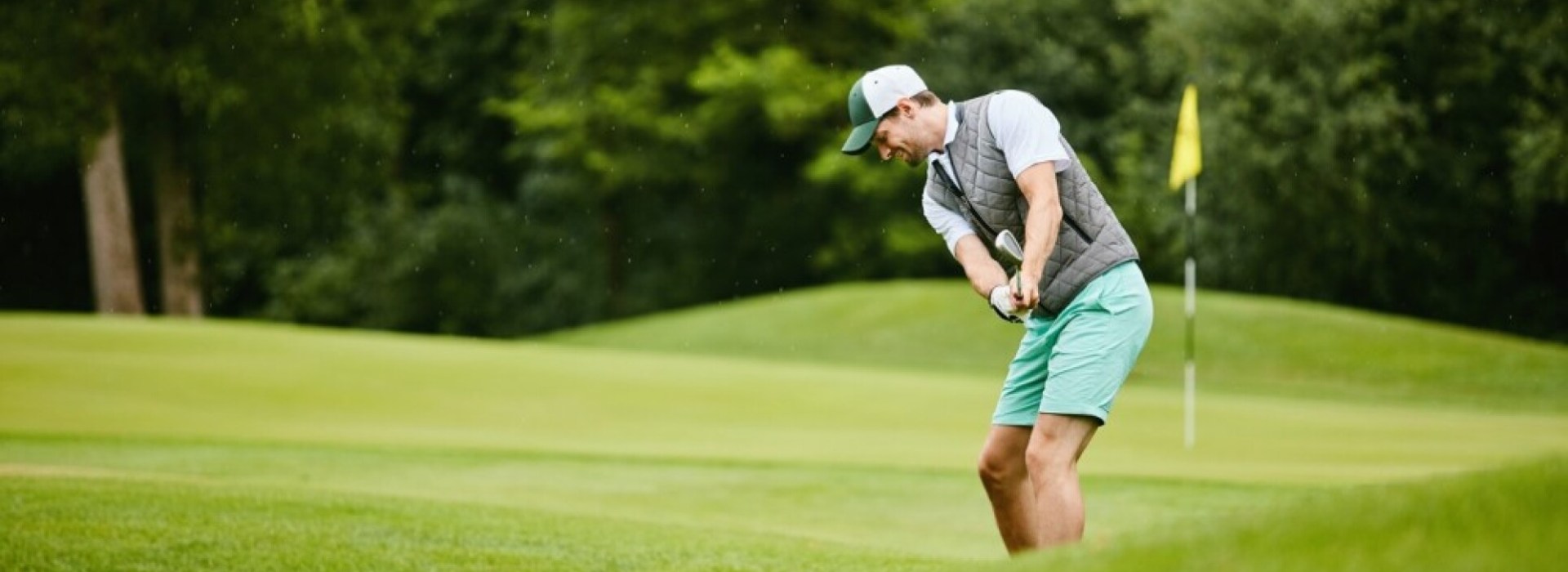 Golfer taking a swing